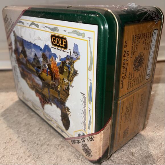 Channel Craft USA 550 Piece Jigsaw Puzzle in GOLF scenes 2001 Tin Box - Picture 4 of 5